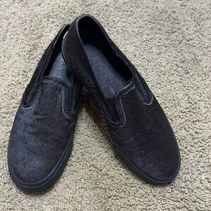 Dark Brown Fur Sperry’s topsiders exclusively by Jeffrey Size 7.5 slip-on shoes